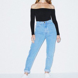 American Apparel Light Wash Mom Jeans
